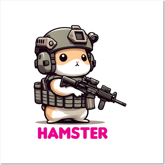 Tactical Hamster Wall Art by Rawlifegraphic